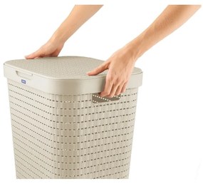 Coș de rufe din plastic bej 55 l Country - Rotho