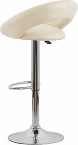 Scaun bar crem ABS 151 rotativ, din piele ecologica cu suport de picioare