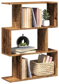 vidaXL Bibliotecă/separator 3 niveluri lemn vechi 70x24x97 cm lemn