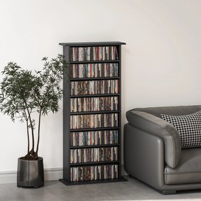 HOMCOM Dulap pentru CD-uri cu 6 Rafturi Reglabile pentru 360 CD-uri/185 DVD-uri Negru | Aosom Romania
