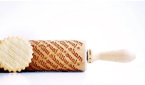 Făcăleț din lemn cu model pentru aluat Valek Made with Love