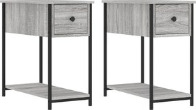 vidaXL Noptiere, 2 buc., gri sonoma, 30x60x60 cm, lemn prelucrat