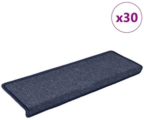 vidaXL Covorașe scară 30 buc 65x21x4 cm gri și albastru