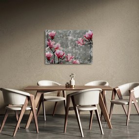 Tablou pe sticlă cu flori (70x50 cm)