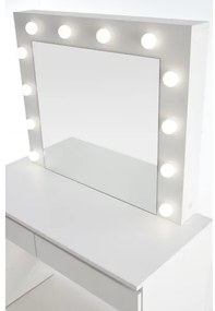 Măsuță de toaletă cu iluminare LED HOLLYWOOD 140x94 cm alb