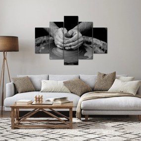 Tablou alb negru - producția de ceramică (150x105 cm)