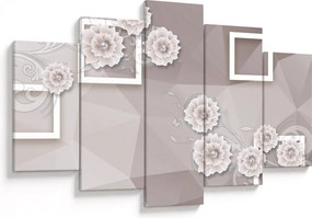 Tablou - Imagine flori bej (150x105 cm)