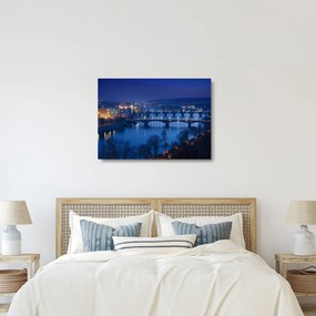 Tablou pe sticlă cu podurile din Praga (70x50 cm)