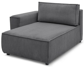 Modul pentru canapea gri închis cu tapițerie din catifea reiată (cu colț pe partea stângă ) Nihad modular – Bobochic Paris