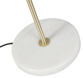 Lampă de masă din alamă cu abajur din catifea, design frunze și interior auriu - Kaso