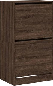 vidaXL Dulap de pantofi 2 sertare rabatabile, stejar maro, 60x42x108cm