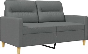 vidaXL Canapea cu 2 locuri, gri închis, 120 cm, material textil