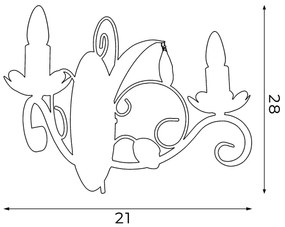 Corp de iluminat perete LUCE 2xE14/60W/230V