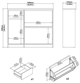 Pantofar în culoare naturală cu deschidere înclinată cu aspect de lemn de stejar 109x93x32 cm Naia – Tvilum