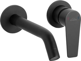 Baterie lavoar incastrata Invena Dokos negru mat monocomanda