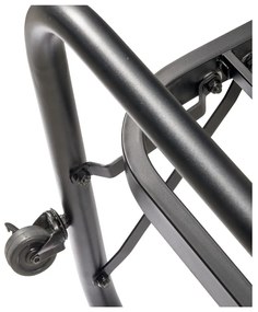 Pat negru din metal pliabil cu somieră 90x200 cm Lucy – WOOOD