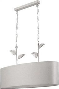 Lustru pe lanț NOEMI, 2 x E27/60W/230V, argintiu/patină albă