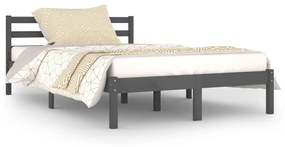 810427 vidaXL Cadru de pat, gri, 120x200 cm, lemn masiv de pin