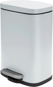 Coș de gunoi alb mat cu pedală din oțel 5 l Akira – Spirella