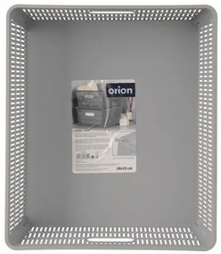 Coș de plastic stivuibil Orion NESTA, 38 x 33 x12,7 cm, gri, L