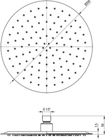 Cascada Cap de duș, rotund - 250 mm Finisaj: Negru NAC_N10K