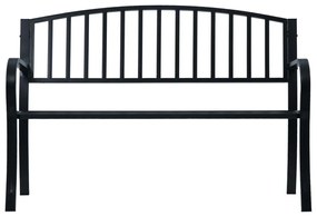 47941 vidaXL Bancă de grădină, negru, 125 cm, oțel