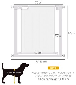 PawHut Poarta Siguranta Reglabila 75‑103 cm | Aosom Romania