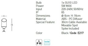 Proiector cu tarus iluminat exterior decorativ IP65 Suny GU10