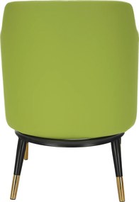 Fotoliu design, model alb-negru/ piele ecologică verde, EMREN