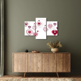 Tablou cu inimiore pictate (90x60 cm)