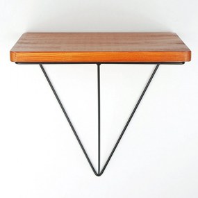 Polita WR037, cires/negru, lemn/metal, 33x28x33 cm