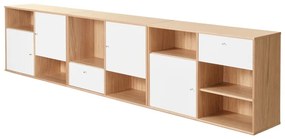 Comodă joasă albă cu aspect de stejar 267x61 cm Mistral - Hammel Furniture