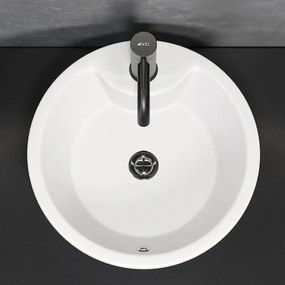 BATH DELUXE 06-045-11-11-00 - Lavoar DRAMMEN pentru montaj pe blat, Ø 40,1 cm, ceramică, alb