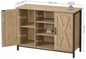 Comoda TAYLOR ARTISAN cu rafturi deschise, 100x70cm