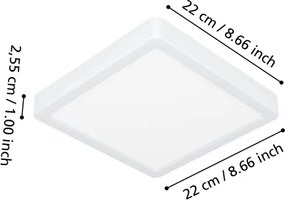 Eglo 901378 - Plafonieră LED RGBW reglabilă cu sticlă fumurie FUEVA-Z LED/10,5W/230V 22x22cm IP44 alb