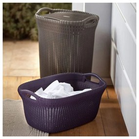 Coș pentru rufe murdare Curver Knit Hamper, 57 l, gri închis