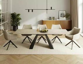 Masa extensibila Salvadore Ceramic crem DIAMOND CREAM/negru mat L160-240 cm