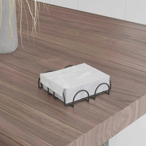 Suport servetele SM022-B, negru, metal, 18x18x2 cm