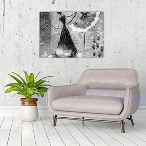 Tablou pe sticlă - Pictură africană (70x50 cm)