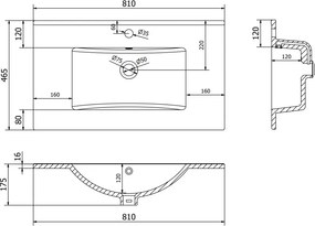 Mexen Atena lavoar încastrat în blat 80 x 46 cm, alb - 25018000