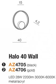 Aplica de perete LED design modern geometric Halo BK