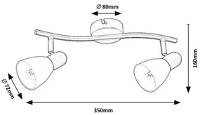 Rabalux 73092 - Lampă spot SOMA, 2x E14/40W/230V