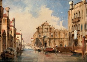 Tablou pe sticlă - Jules-Romain Joyant, The Scuola di San Marco, Venice, reproducere (70x50 cm)