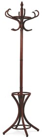 Cuier cu picior, din lemn, maro închis, 52 x 186 cm