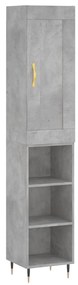3200309 vidaXL Dulap înalt, gri beton, 34,5x34x180 cm, lemn prelucrat