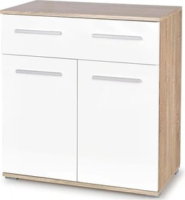 Comoda LIMA KM1, alb/stejar sonoma, PAL, 77x40x82 cm