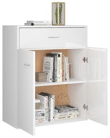 Servanta, alb extralucios, 60x30x75 cm, PAL 1, Alb foarte lucios