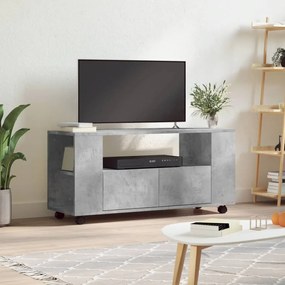 Comoda TV, gri beton, 102x34,5x43 cm, lemn prelucrat