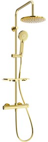 Mexen KT40 set de duș cu pară de tip ploaie și baterie termostatică, Aurie - 771504093-50