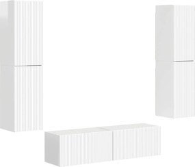 vidaXL Set comodă TV 6 pcs Alb lucios Lemn compozit